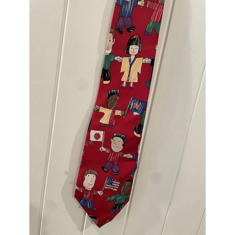 Save The Children Men's Neck Tie 100% Silk‎ Vintage Children of the World